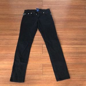 Black jeans with crowns on the back